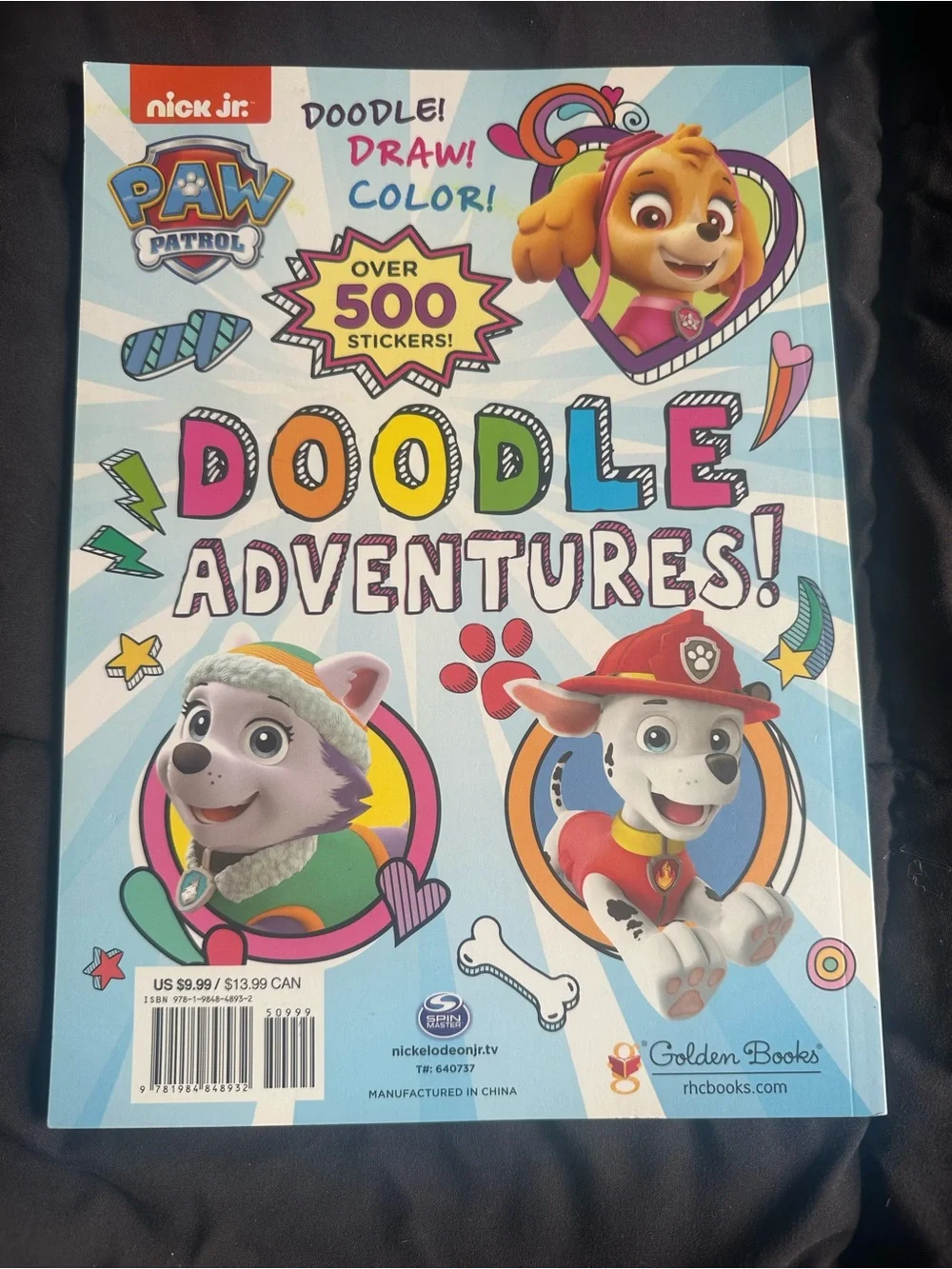 Paw Patrol Doodle Adventures! Coloring Book - Blue, Pink, Yellow